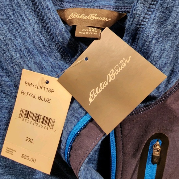 Eddie Bauer Full Zip Fleece Back Long Sleeve Active Top/Sweatshirt - Picture 5 of 5